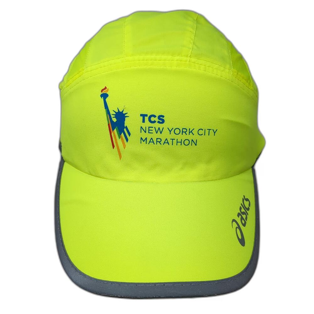 Asics Baseball Cap Green One Size 2016 New York City Marathon Mesh Running Hat